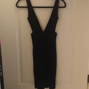 Fighting eel black cotton dress w/ cutouts
